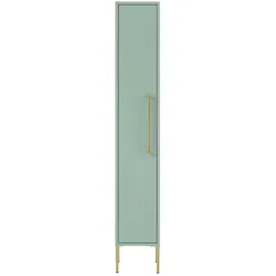 Badseitenschrank in Mintgrün & Gold Metallgriff