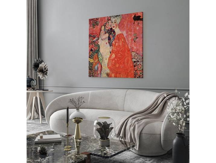 Toile Les amies Feutre Rose foncé/Rose foncé 40 x 40cm