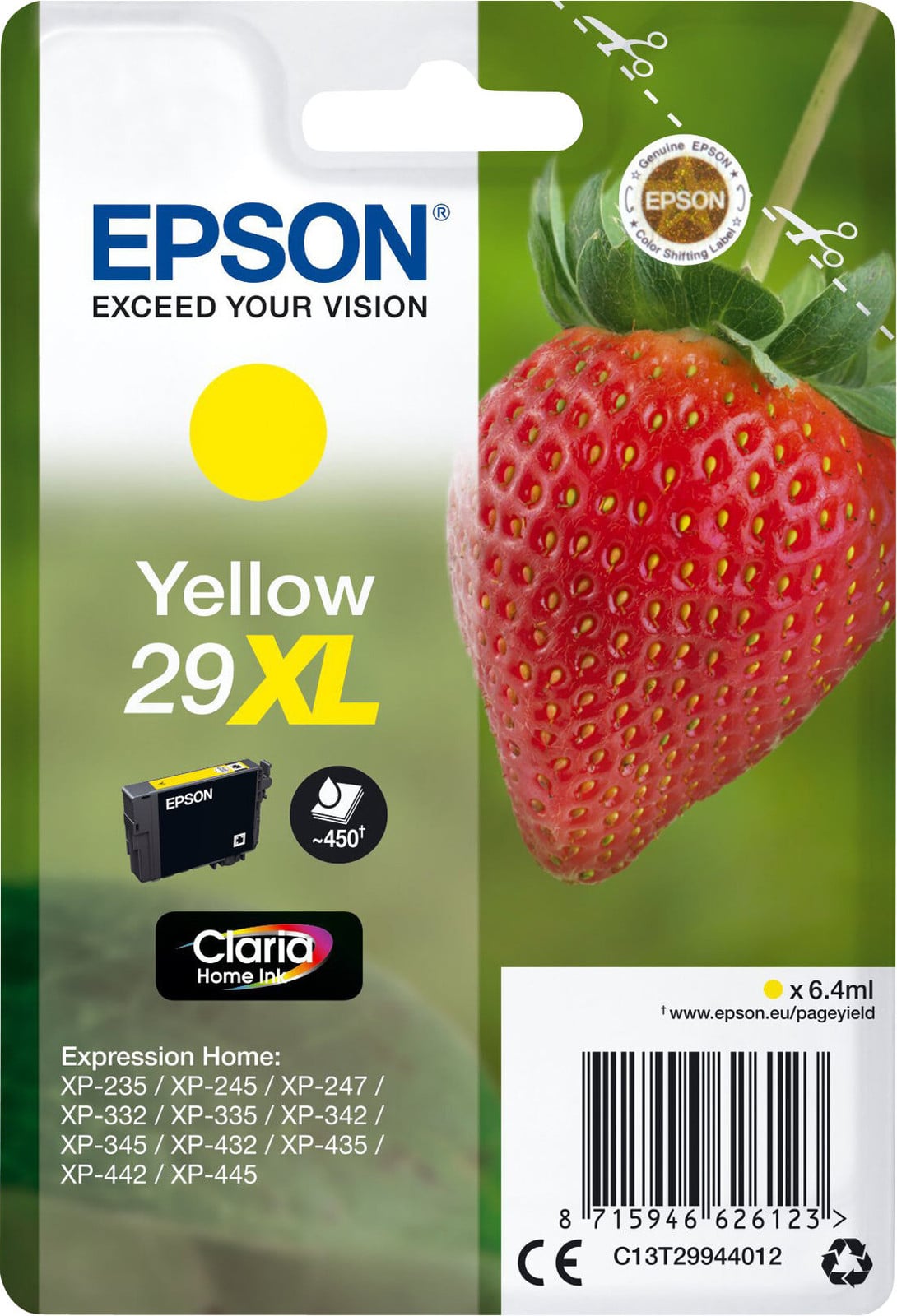 Epson T2994 XL Gele Inktcartridge Strawberry C13T29944012