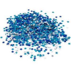 Oblique-Unique Konfetti 397, Sterne, aus Kunststoff, Streudeko, blau / silber, 300 Stück