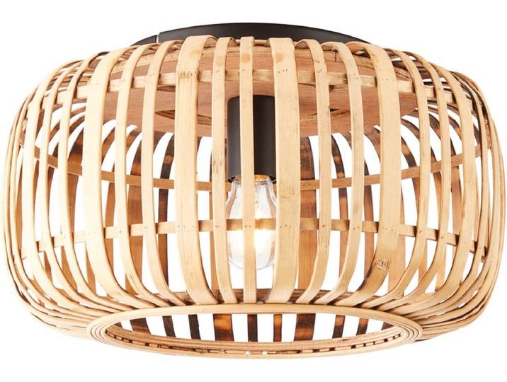 Brilliant Woodrow - Plafondlamp - E27 max 1x60W - Bamboe Bruin