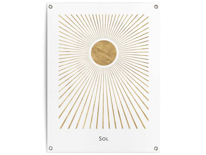 Poster REINDERS Sonne , gold (farbe bild(er): gold), B:60cm H:80cm T:0,1cm, Leinwand, Bilder, Poster, Outdoor für Garten oder Balkon