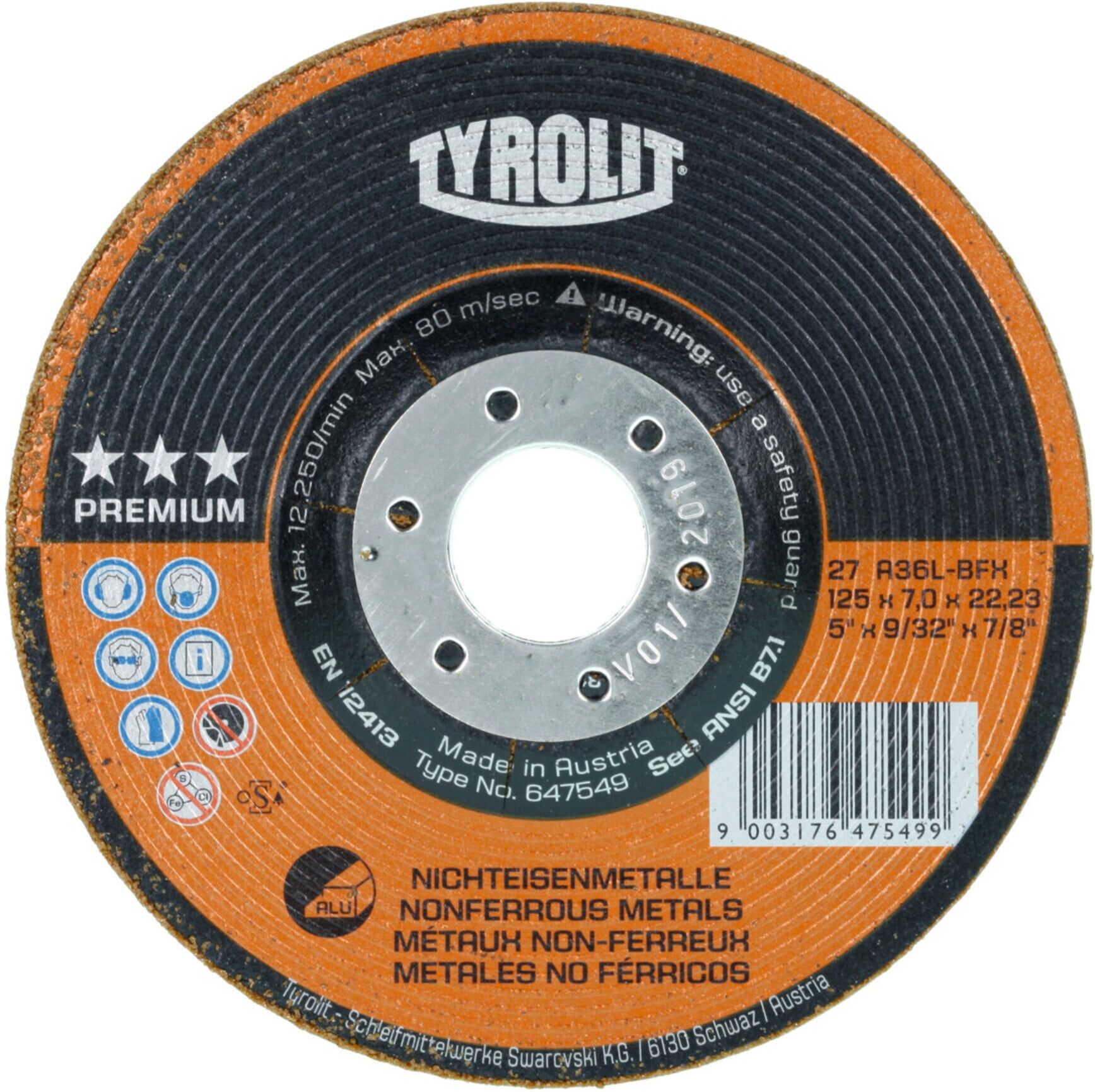 TYROLIT Schruppschleifscheibe PREMIUM***, Scheiben-ØxScheibenbreite: 230X7 mm, 560405 230X7 (5416)