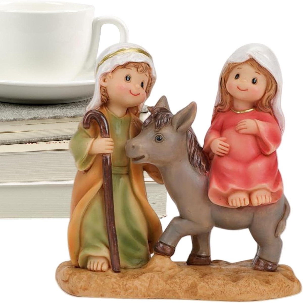 Multicolor Religieuze Beelden - Heilige Figuren in Cartoondesign voor Huisdecoratie - Hoogte: 15 cm