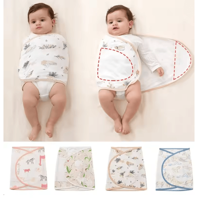 CalmNest Anti Startle Baby Swaddle Wrap Cotton Muslin Blanket h 35x80cm