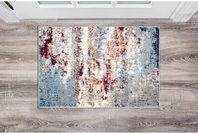 World Rug Gallery Distressed Abstract Watercolor Area Rug