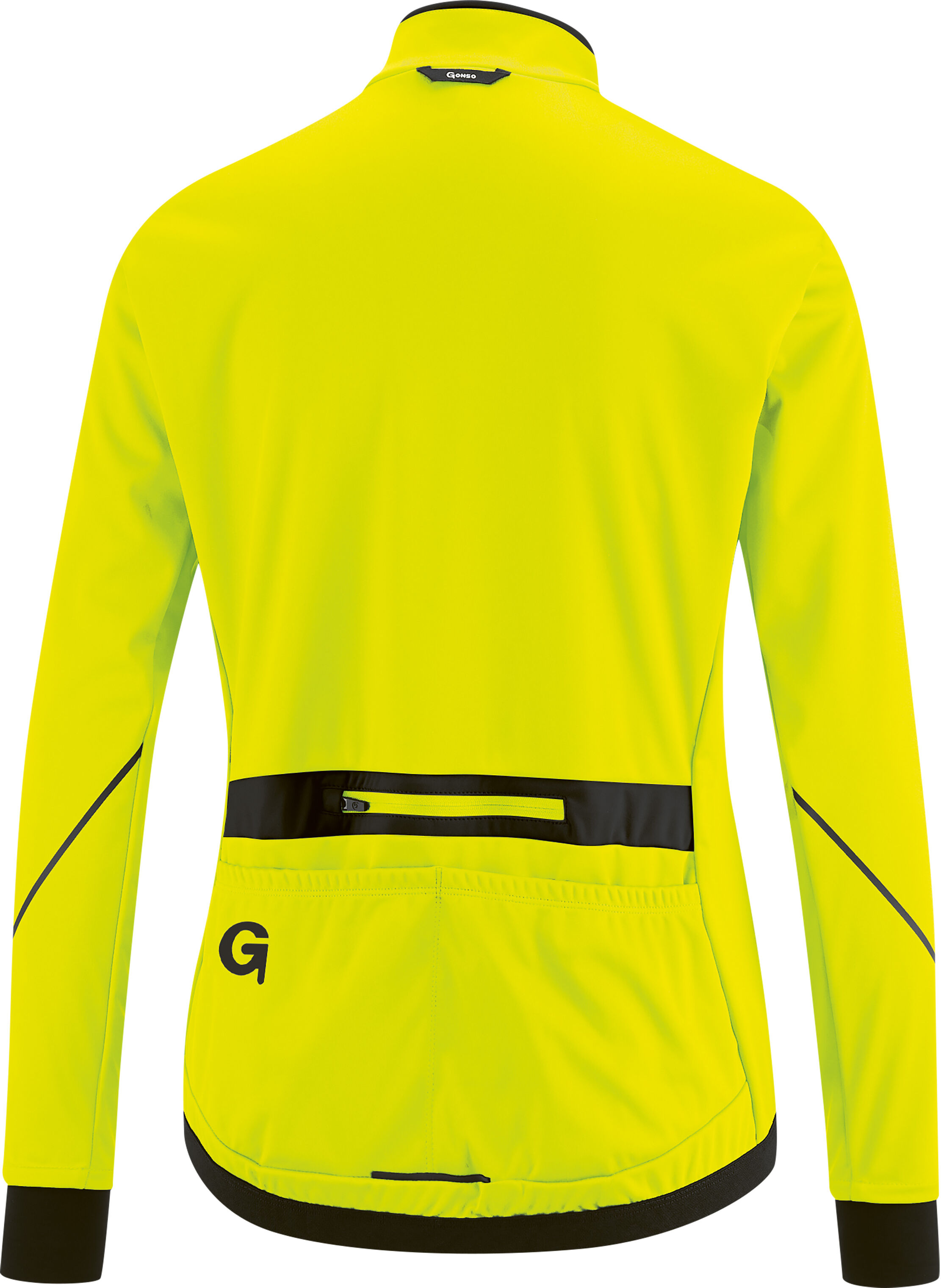 Fahrradjacke GONSO "SORBA", Damen, Gr. 44, gelb (neongelb), 100% Polyester, Jacken Fahrradjacke, Wasserabweisend und winddichtes Funktionsmaterial neongelb 44