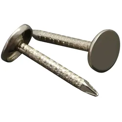 100 Nägel für Musterbücher,25 mm,flach, vernickelt, 100 Stück, Stahl, silber