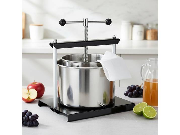 Melko Entsafter Fruchtpresse Obstpresse Entsafter 5 Liter Edelstahl Beerenpresse, 0,00 W, rostfrei