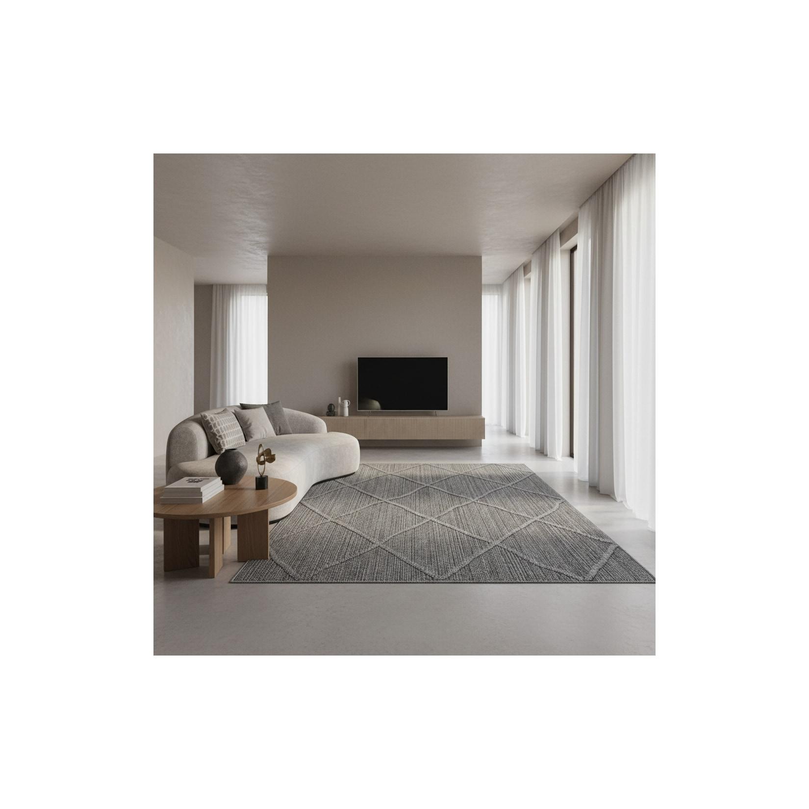 Outdoorteppich IMST, im Boho-Stil, Grau, 140 x 200 cm