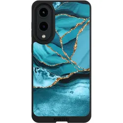 Nivocase Handyhülle für Samsung Galaxy S25 Edge Hülle NIVOpure Case Schwarz Edelstein Glitzer Look Marmor (Samsung Galaxy S25 Edge), Smartphone Hülle, Schwarz