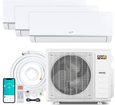 Costway Blast Pro 38000 BTU 3 Zone 20 SEER2 Mini Split AC with Heat Pump 12K + 12K + 24K