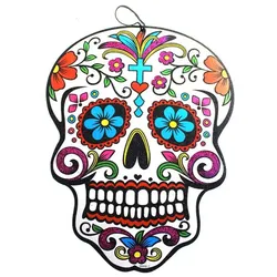 WellHome - Dekoratives hängendes Totenkopf-Design im Tag der Toten-Stil für Halloween