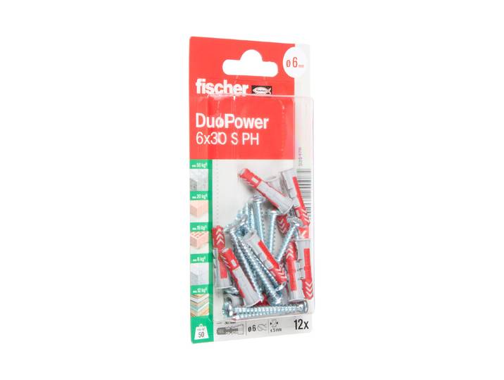 Fischer Nylondübel Duopower ⌀ 6 mm 12 Stück