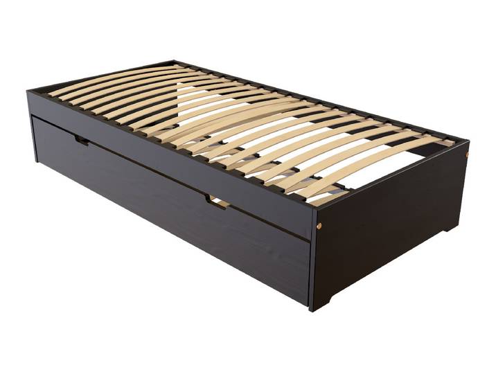 Lit gigogne 90x190 Malo pin massif 90x190 Noir