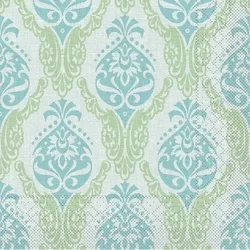 Mank Serviette aus Tissue - Doris in Grün-Blau, 40x40 cm, 100 Stück - Ornamente