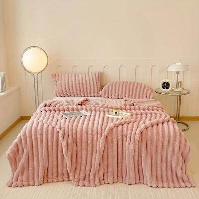 Uplifted Finds Luxurious Faux Rabbit Fur Throw Blanket Soft Warm Cozy For Couch Bed And Travel 100 X 150 Cm pink