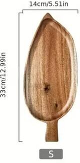 Uplift Essentials Handcrafted Solid Wood Leaf Shaped Serving Tray s