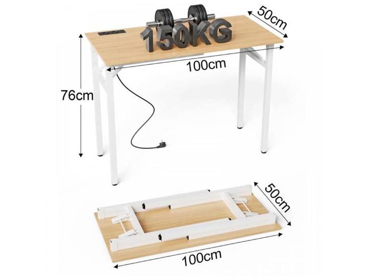 Table d'ordinateur pliable bureau bureau d'angle compact pour bureau à domicile petit bureau 100 x 50 x 76 cm Bois.