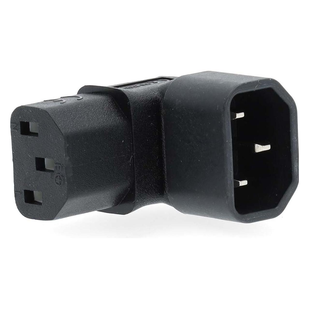Nedis Extension Plug | IEC-320-C13 | IEC-320-C14 | 90° abgewinkelt | Vernickelt | PVC | Schwarz | Bo (1.50 m) (CEGB1190BK)
