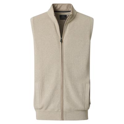 Strickweste CASAMODA "CASAMODA Strickweste uni", Herren, Gr. L, beige, 100% Baumwolle, Westen Strickweste