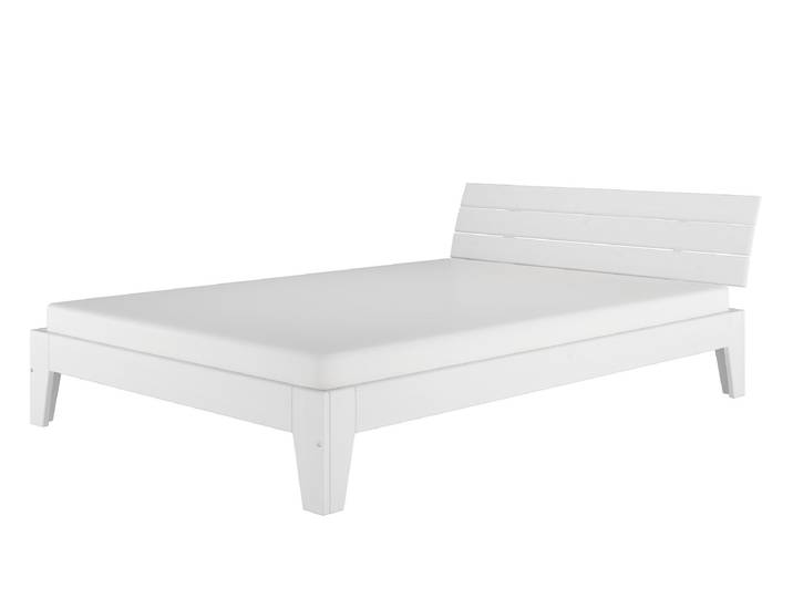 Doppelbett Modern Weiß Kiefer Massivholz 160 x 200 cm
