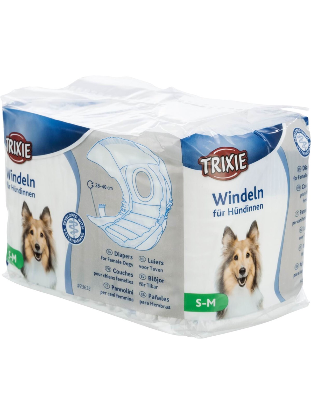 Trixie Windeln für Hündinnen Größe S-M Taillenumfang 28-40cm (12-Pack)