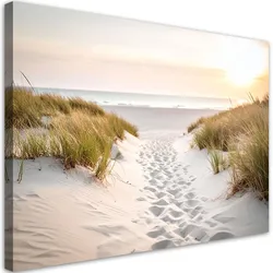 LEINWANDBILD Weg zum Strand Sand Meer Pflanzen 90x60cm