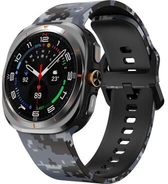 Everyday Crate Samsung Galaxy Watch Ultra 47mm 2025 Printed Silicone Watch Band Adjustable Replacement Strap digital Camouflage