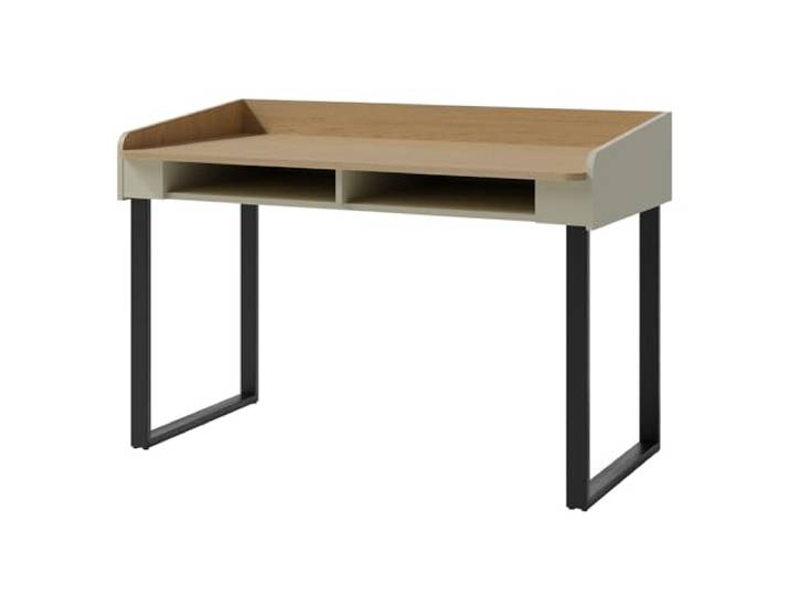 Lomadox Jugendzimmer Kinderzimmer Schreibtisch mit 2 offenen Fächern Arbeitsplatz 125 cm breit in gün mit Eiche