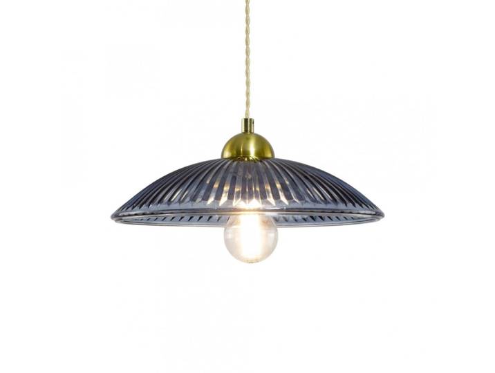 Suspension en verre, équipement métal et textile torsadé