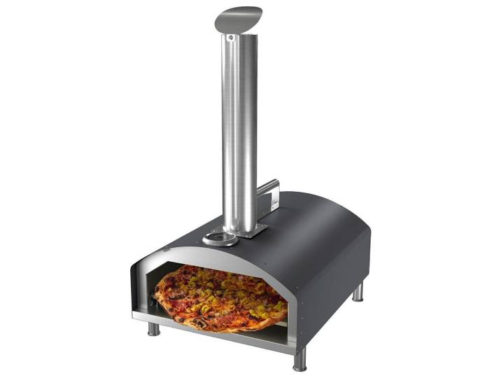 Pizzaofen, Schwarz, Silberfarben, Metall, 20x79x35 cm, Grillen, Grills