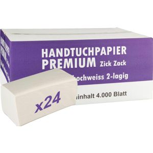 Böttcher-AG Papierhandtücher 2-lagig, Lagen-Falz, natur, Recyclingpapier, 25 x 33 cm, 3072 Stück