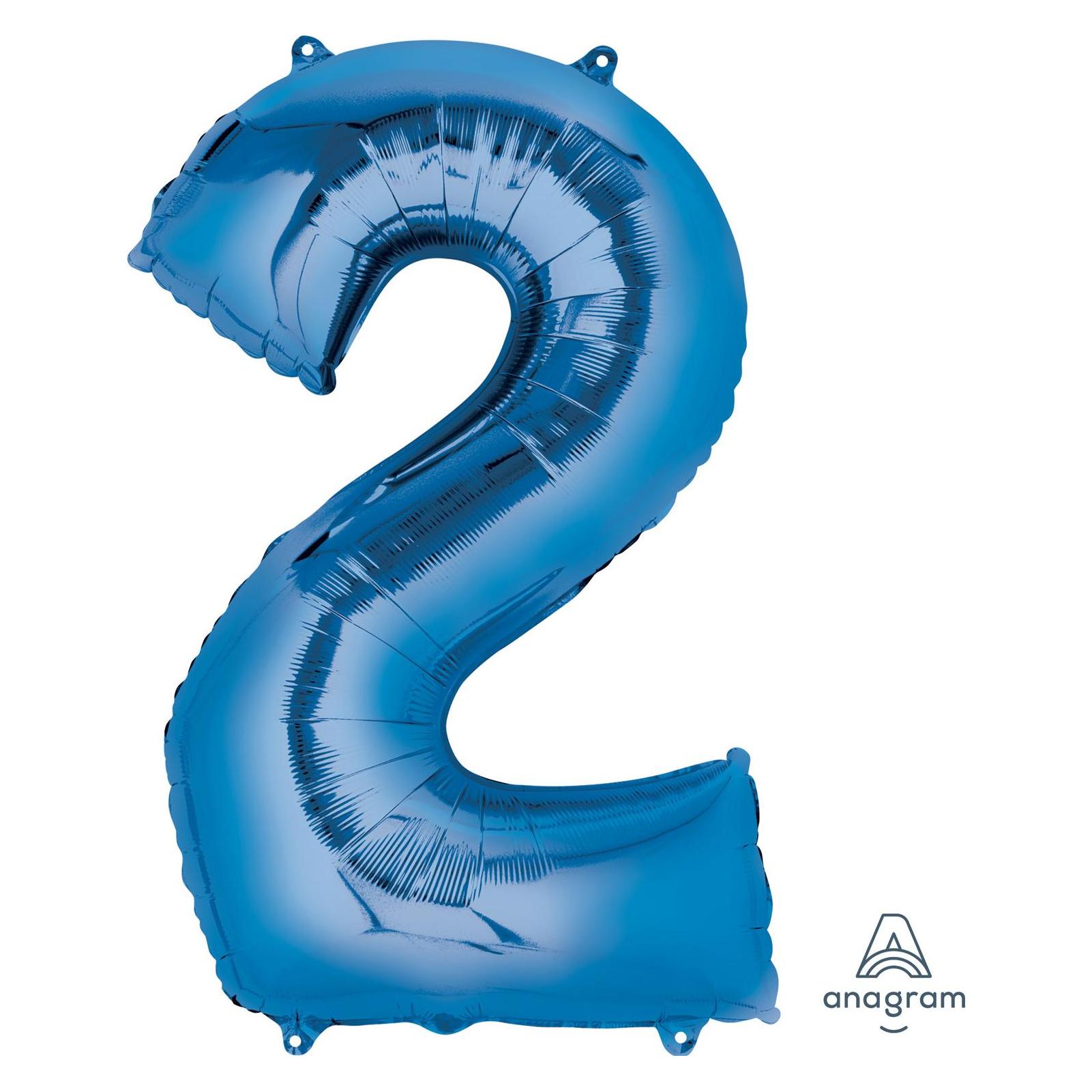 Amscan Folienballon Zahl 2 blau (5x) (9907278)