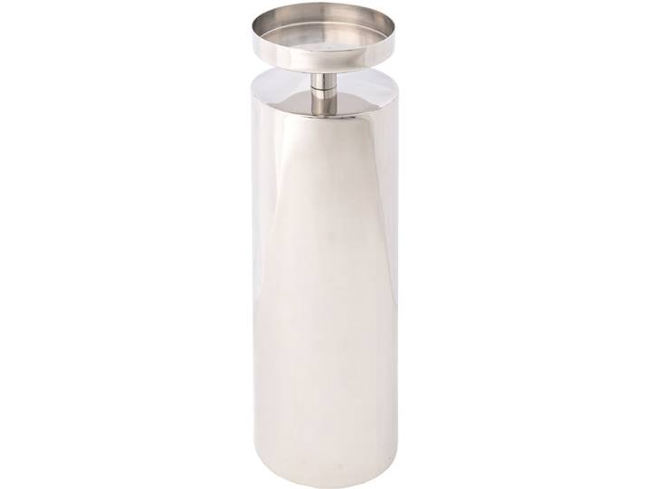 Kerzenhalter CREATIV DECO Weihnachtsdeko , silber (silberfarben), H:30,5cm Ø:8,5cm, Edelstahl, Kerzenhalter, Kerzenhalter, aus glänzendem Edelstahl