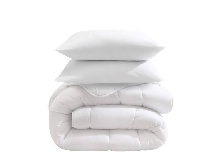 Pack couette hiver 550g 220x240 et 2 oreillers éco moelleux 60x60