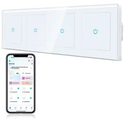 CURRYSMARTER 1Fach 1Weg WLAN Smart Lichtschalter 10A - 4Fach