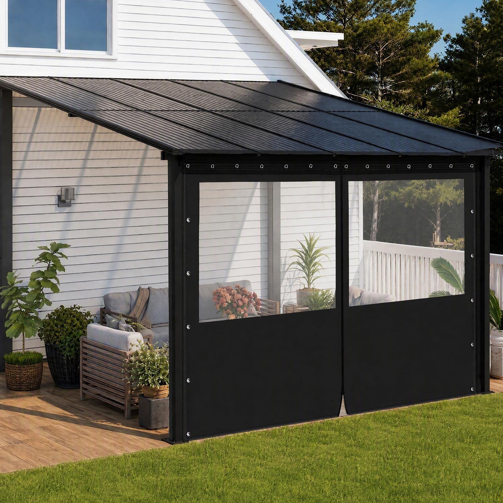 Transparente Abdeckung für Pergola - 2,5 x 2,5 Meter - Wasserdicht mit Reißverschluss