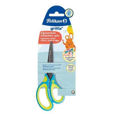 Pelikan Schere griffix Schule, Neon Fresh Blue, Rechtshänder, Spitz 15cm