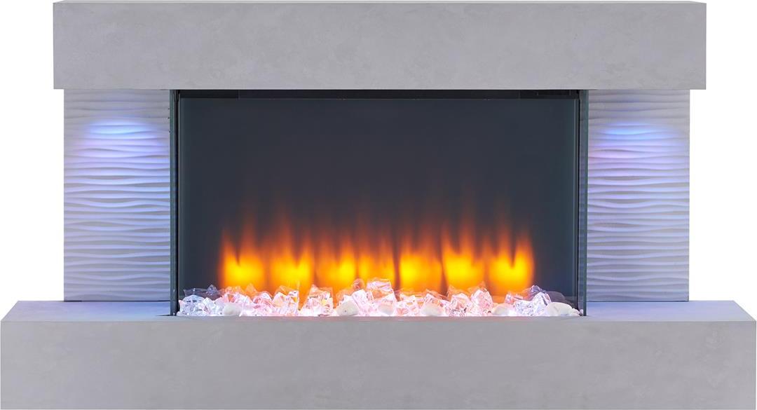 Elektro-Wandkamin BALDERIA Aieda - Heizung bis 2000 W, betonoptik