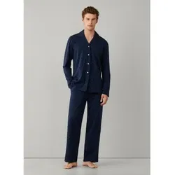 Hackett London für Herren. HMU200051 Marine-Pyjama-Set-Symbol (XL), Heimtextilien, Baumwolle, Langarm