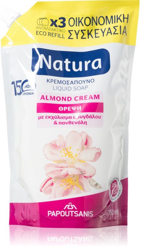 PAPOUTSANIS Natura Almond Cream liquid soap refill 750 ml