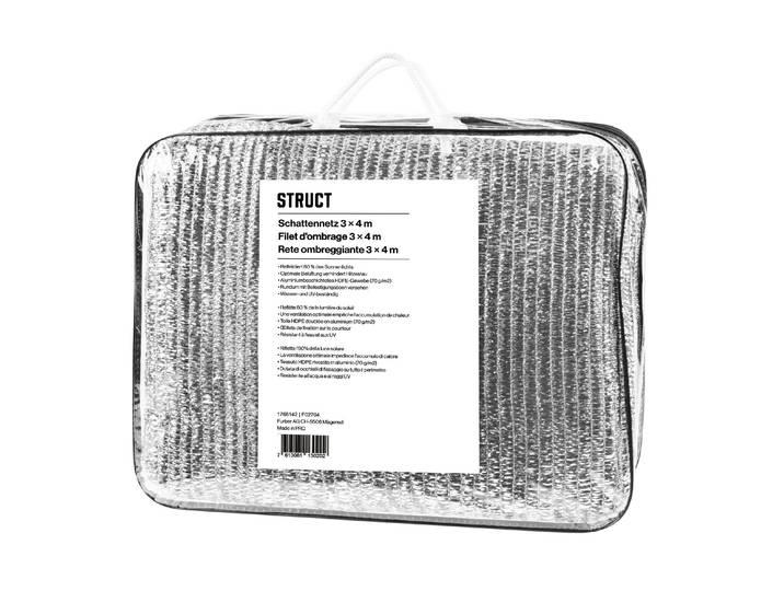 Sonnensegel STRUCT 3 x 4 m , silber (silberfarben), B:30cm, Polyethylen, Sonnensegel, Sonnensegel