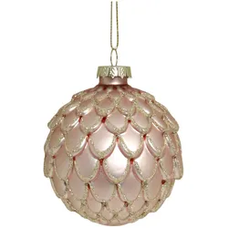 Chic Antique Rosa Weihnachtskugel aus Glas, Model 2