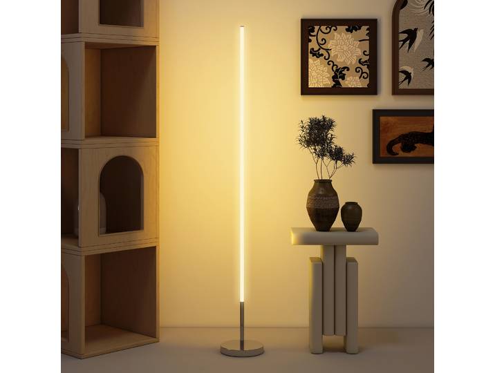 HOMCOM Lampadaire Moderne Réglable Télécommande Gris Argenté