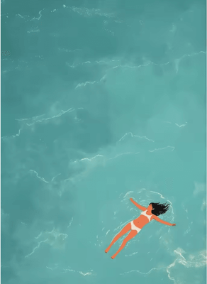 Inspire Picks Summer Girl Pool Party Beach Canvas Wall Art Nordic Ocean Inspired Home Decor c 20x30cm Frame
