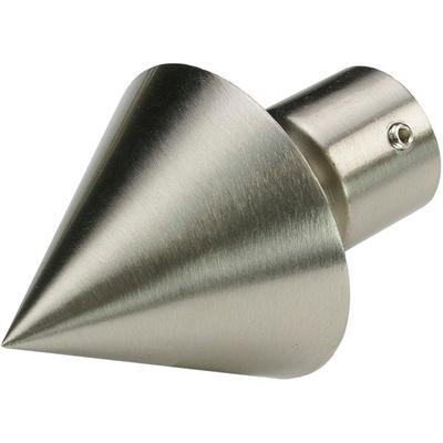 Gardinenstangen-Endstück LIEDECO "Endstück, Endknopf edelstahl-optik "France" Kegel mit Rohraufnahme" Gr. 1, silber (edelstahlfarben), B:5cm H:5cm L:7cm, Gardinenstangenendstücke, Gardinenstangen-Endstück, Endstück, Endknopf Kegel, 1 Stück