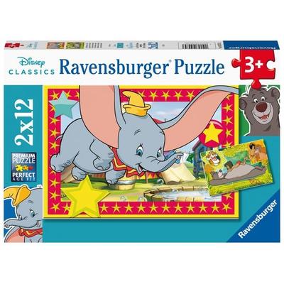 Puzzle Ravensburger Dumbo: Das Abenteuer ruft! 2 X 12 Teile