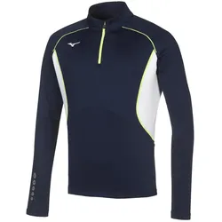 Mizuno, Herren, Laufjacke, Men Premium Warmtop (XL), Schwarz, Gelb, XL