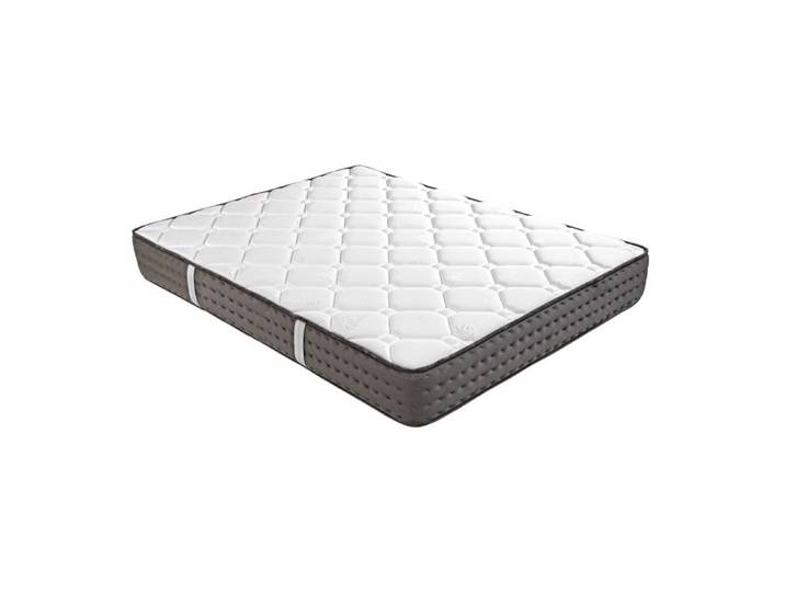 Ensemble Matelas CASTO 140x200 cm en mousse haute densité ferme face été/hiver + sommier blanc épaisseur 13cm